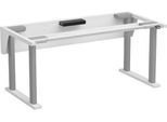 Treston QuatreX Gestell, elektrisch verstellbar, bis 300 kg, B 1225 x T 900 mm, lichtgrau RAL 7035