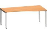 Schäfer Shop Genius Freiformschreibtisch MODENA FLEX, Ansatz rechts, B 1800 mm, Buche