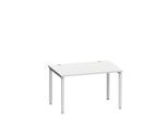 Schäfer Shop Genius Schreibtisch MODENA FLEX, 4-Fuß-Rundrohr, B 1200 x T 800 mm, lichtgrau/weißalu