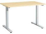 Schäfer Shop Select Schreibtisch Start Off, T-Fuß, Rechteck, Stahl/Holz, B 1200 x T 800 x H 735 mm, ahorn