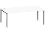 Schreibtisch MODENA FLEX, Rechteck, 4-Fuß Quadratrohr, B 2000 x T 1000 x H 720-820 mm, weiß/weißaluminium
