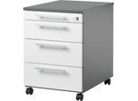 Schäfer Shop Select Rollcontainer SET UP, abschließbar, B 432 x T 580 x H 595 mm, graphit/weiß