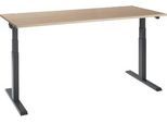 Schäfer Shop Select Schreibtisch ERGO-T 2.0, elektrisch höhenverstellbar, Rechteck, T-Fuß, B 1800 x T 800 x H 640-1300 mm, Eiche-Dekor/anthrazit