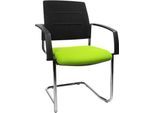 Schäfer Shop Select Freischwinger SSI Proline Visit S2, ergonomisch, Armlehnen, stapelbar bis 4 Stück, B 480 x T 480 x H 480 mm, apfelgrün/schwarz