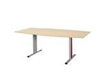 Schäfer Shop Select Besprechungstisch Planova Basic, Boot, T-Fuß, B 2000 x T 1000 x H 717 mm, Ahorn/weißaluminium RAL 9006
