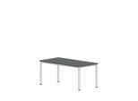 Schreibtisch NEVADA, 4-Fuß, Rechteck, Rundrohr, B 1600 x T 800 x H 740 mm, dunkelgrau/weiß