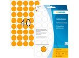 HERMA Klebepunkte 2254, Ø 19 mm, selbstklebend, permanenthaftend, per Hand beschreibbar, 960 Stück auf 24 Blatt, FSC®-Papier, leuchtorange