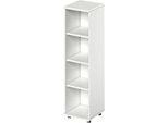Schäfer Shop Genius Regal TETRIS WOOD, 4 OH, Höhe inkl. Gleiter, B 400 mm, weiß