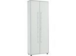 Schäfer Shop Select Aktenschrank Moxxo IQ, Holz, 5 Böden, 6 OH, B 801 x T 362 x H 2166 mm, abschließbar, lichtgrau