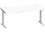 Schäfer Shop Genius Freiformschreibtisch MODENA FLEX, Ansatz links, weiß