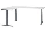 Schäfer Shop Genius Winkelschreibtisch Modena Flex, elektrisch höhenverstellbar, 90° Winkel beidseitig, B 2000 x T 2400 mm, weiß/anthrazit