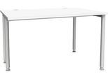 Schäfer Shop Genius Schreibtisch MODENA FLEX, Breite 1200 mm, einseitig verkürzt, weiß