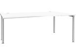 Schäfer Shop Genius Freiformschreibtisch MODENA FLEX, Ansatz rechts, weiß/weißaluminium
