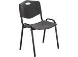NowyStyl Besucherstuhl, H 470 mm x B 460 mm x T 410 mm, Kunststoff, mit Stahlgestell, Antikratzfüße, stapelbar, schwarz-anthrazit