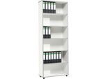 Schäfer Shop Select Regal MOXXO IQ, Holz, 6 Fächer, 6 OH, B 801 x T 362 x H 2168 mm, weiß
