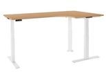 Schäfer Shop Genius Winkelschreibtisch Modena Flex, elektrisch höhenverstellbar, 90° Winkel, T-Fuß, B 2000 mm, Buche/weiß