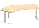 Schäfer Shop Genius Winkelschreibtisch MODENA FLEX 135°, Ansatz links, C-Fuß-Rundrohr, B 2165 mm, ahorn