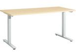 Schäfer Shop Select Schreibtisch Start Off, T-Fuß, Rechteck, Stahl/Holz, B 1600 x T 800 x H 735 mm, ahorn