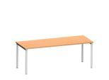 Schäfer Shop Genius Schreibtisch MODENA FLEX, 4-Fuß-Rundrohr, B 2000 x T 1000 mm, Buche/weißalu