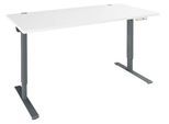 Schäfer Shop Genius Schreibtisch AERO FLEX, elektrisch höhenverstellbar, Rechteck, T-Fuß, B 1200 mm, weiß/antharzit + Memorypanel