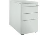 Schäfer Shop Genius Standcontainer 1336, mit Griffnut, B 435 x H 717 mm, lichtgrau/lichtgrau/lichtgrau
