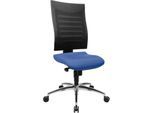 Schäfer Shop Pure Bürostuhl SSI PROLINE S2, Synchronmechanik, ohne Armlehnen, 3D-Netz-Rückenlehne, Bandscheibensitz, blau/schwarz