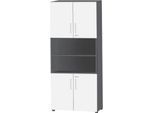 Schäfer Shop Select Kombischrank SET UP, 6 OH, B 800 x T 420 x H 2240 mm, graphit/weiß