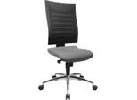 Schäfer Shop Pure Bürostuhl SSI PROLINE S2, Synchronmechanik, ohne Armlehnen, 3D-Netz-Rückenlehne, Bandscheibensitz, grau/schwarz