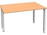 Schäfer Shop Genius Schreibtisch MODENA FLEX, 4-Fuß-Quadratrohr, verkürzte Seitenteile, B 1200 mm, buche