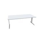 Schäfer Shop Pure Schreibtisch PLANOVA BASIC, Rechteck, C-Fuß, B 2000 x T 1000 x H 717 mm, lichtgrau/weißaluminium + Kabelkanal