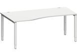 Schäfer Shop Genius Freiformschreibtisch MODENA FLEX, Ansatz links, B 1800 mm, lichtgrau