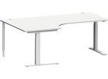Schäfer Shop Genius Winkelschreibtisch MODENA FLEX 90°, C-Fuß-Rechteckrohr, B 2000 mm, Ansatz links,