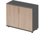 Schäfer Shop Genius Flügeltürenschrank TETRIS WOOD, 2 OH, Höhe inkl. Gleiter, B 1000 mm, graphit/Eiche