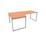 Schäfer Shop Genius Winkelschreibtisch MODENA FLEX, 90°, Bügelfuß, Ansatz links, B 2000 mm, Buche-Dekor