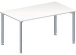 Schäfer Shop Genius Konferenztisch MODENA FLEX, Rechteck, 4-Fuß Rundrohr, B 1400 x T 800 x H 720-840 mm, weiß/weißaluminium RAL 9006