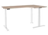 Schäfer Shop Genius Winkelschreibtisch Modena Flex, elektrisch höhenverstellbar, 90° Winkel, T-Fuß, B 2000 mm, Eiche/weiß