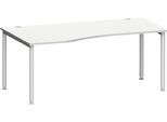 Schäfer Shop Genius Freiformschreibtisch MODENA FLEX, Ansatz links B 1800 mm, lichtgrau