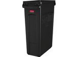 Rubbermaid Abfallbehälter Slim Jim, L 510 x B 280 x H 750 mm, 87 l, Kunststoff, schwarz