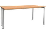 Schäfer Shop Genius Schreibtisch MODENA FLEX, Breite 1600 mm, einseitig verkürzt, Buche
