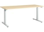 Schäfer Shop Select Schreibtisch Start Off, T-Fuß, Rechteck, Stahl/Holz, B 1800 x T 800 x H 735 mm, ahorn