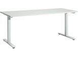Schäfer Shop Select Schreibtisch Start Off, T-Fuß, Rechteck, Stahl/Holz, B 1800 x T 800 x H 735 mm, lichtgrau