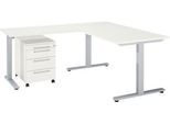 Schäfer Shop Select 3-tlg. Büromöbelset Schreibtisch Start Off, Rechteck, T-Fuß, B 1800 x T 800 x H 735 mm