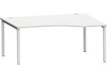 Schäfer Shop Genius Freiformschreibtisch MODENA FLEX, Ansatz rechts B 1800 mm, lichtgrau