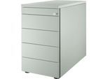 Schäfer Shop Genius Standcontainer 13333, mit Griffnut, B 435 x T 800 x H 717 mm, lichtgrau/lichtgrau/lichtgrau