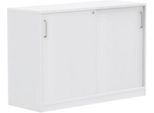 Schiebetürenschrank BEXXSTAR, 2 Ordnerhöhen, H 825 mm, weiß