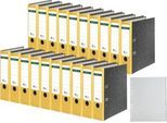 Schäfer Shop Select Ordner, DIN A4, Rückenbreite 80 mm, 20 Stück + GRATIS 1 PP-Ordner-Register A-Z, gelb