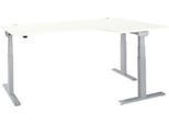 Schäfer Shop Select Winkelschreibtisch ERGO-T 2.0, elektrisch höhenverstellbar, 90° Winkel rechts, T-Fuß, B 2000 mm, weiß/weißalu
