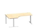 Schäfer Shop Genius Winkelschreibtisch MODENA FLEX 90°, Ansatz links, T-Fuß-Rundrohr, B 2000 mm, ahorn/weiß