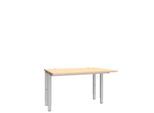 Schäfer Shop Genius Schreibtisch MODENA FLEX, 4-Fuß-Rechteckrohr, beiseitig, B 1200 mm, Ahorn