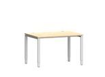 Schäfer Shop Genius Schreibtisch Modena Flex, Rechteck, 4-Fuß Rechteckrohr, B 1200 x T 800 x H 650-850 mm, Ahorn/weißaluminium